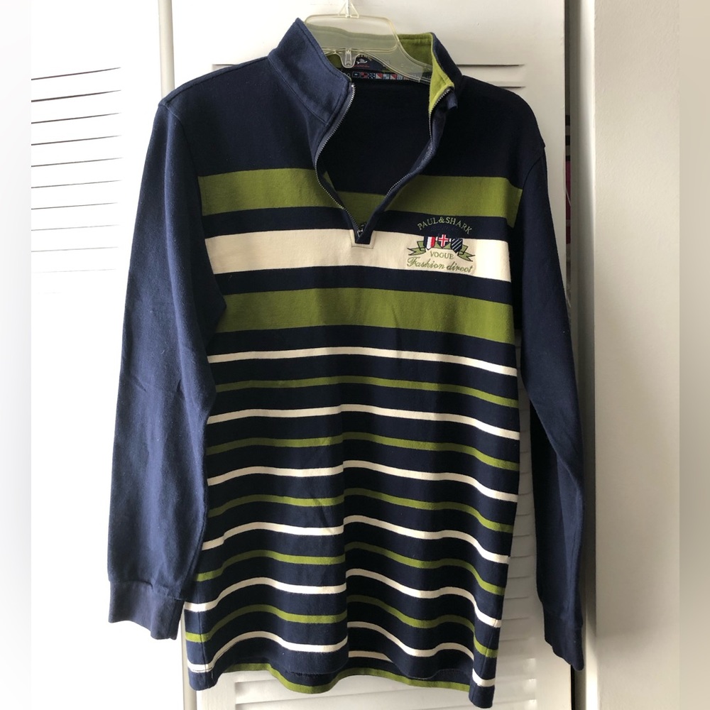 Paul & Shark Men’s Striped, 1/2 zip Pullover